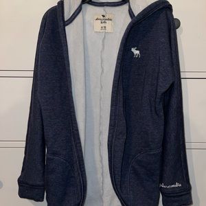 Girls Abercrombie fleece lined cardigan Blue